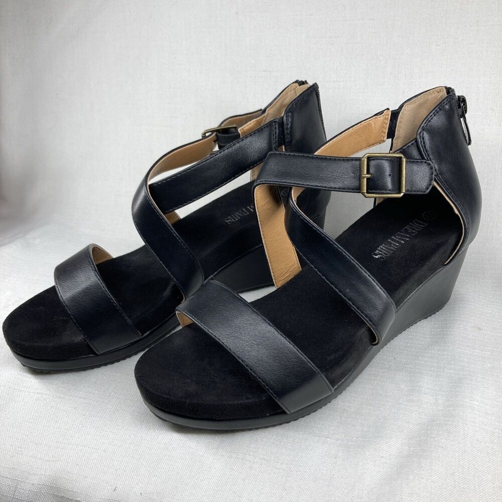Dream Pairs women's open-toe platform wedge sandals, 2 in black Size 7.5